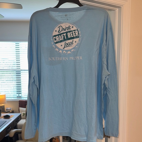 Southern Proper Light Blue Long Sleeve Tee - Picture 1 of 7